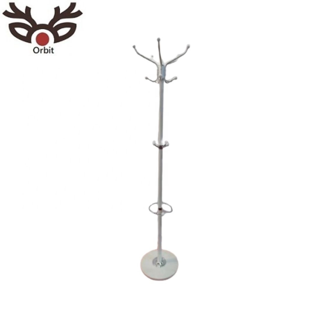 Metal Coat Rack Marble Base Standing Coat Hat Bag Jacket Umbrella Tree Hanger Holder Stand Coat Rack with Shelf