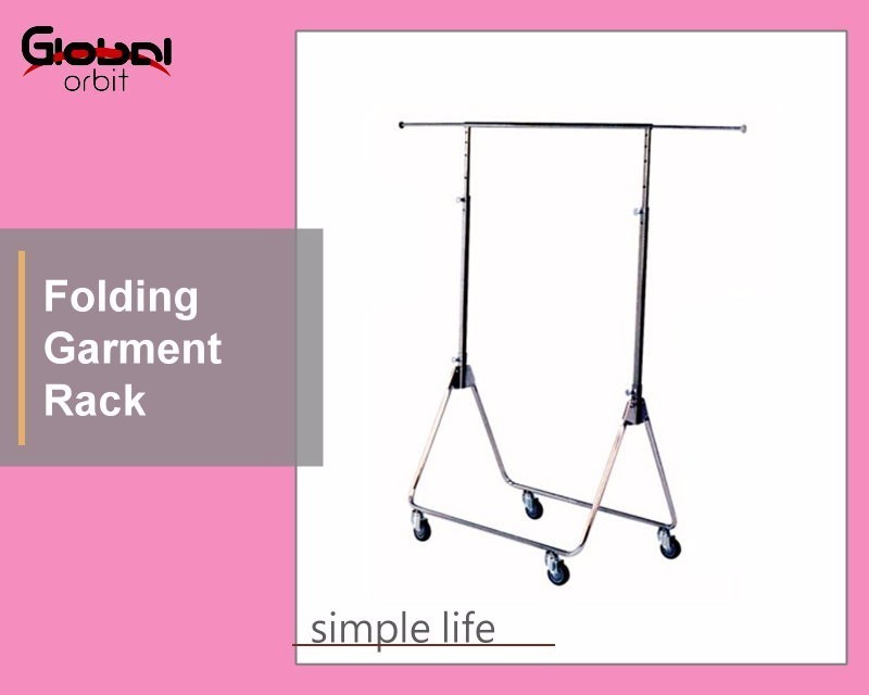 New Product Collapsible Clothing Display Folding Garment Hanging Rack