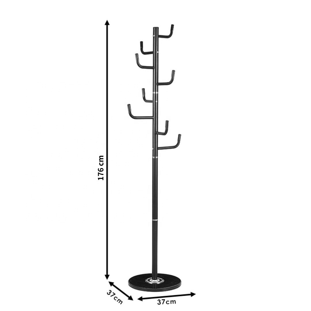 Metal Coat Stand Coat Rack Marble Base Clothes Hat Hanger Holder Stand Tree