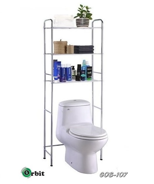 Bathroom Organizer Shelves With 3 Tier Space Saver Towel Storage Rack