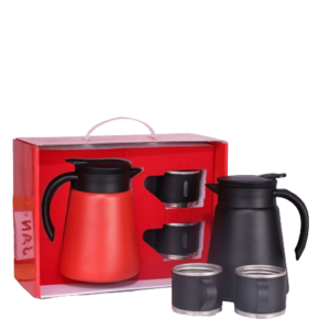 880ml double wall vacuum insulation pot with 2 cups thermal coffee tea pot water kettle gift set for business