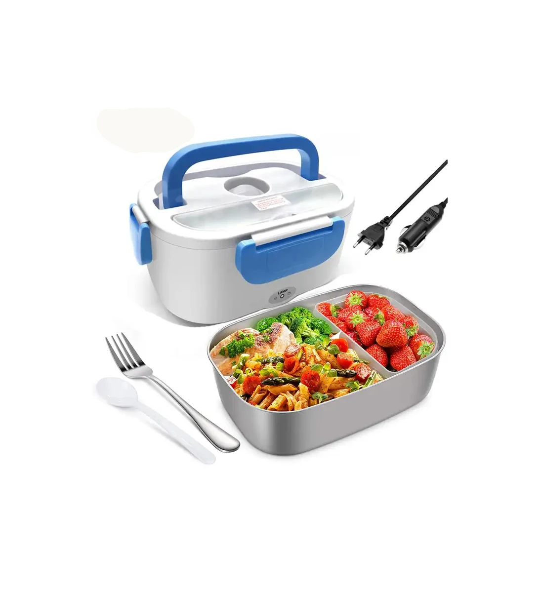 12v/24v/110v/220v Portable Food Warmer Electrica Heating Thermal Stainless Steel Electric Lunchbox