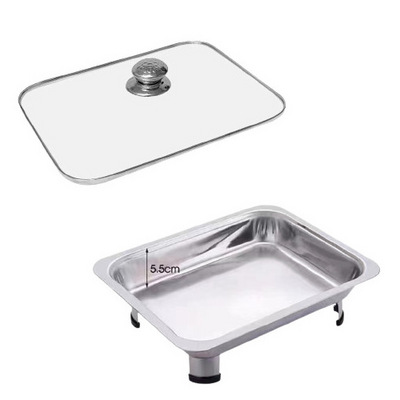 Stainless Steel Buffet Pan 4 Feed Stove Buffet Serving Chafing Dish Food Warmer Tray Chafing Dishes Hot pot