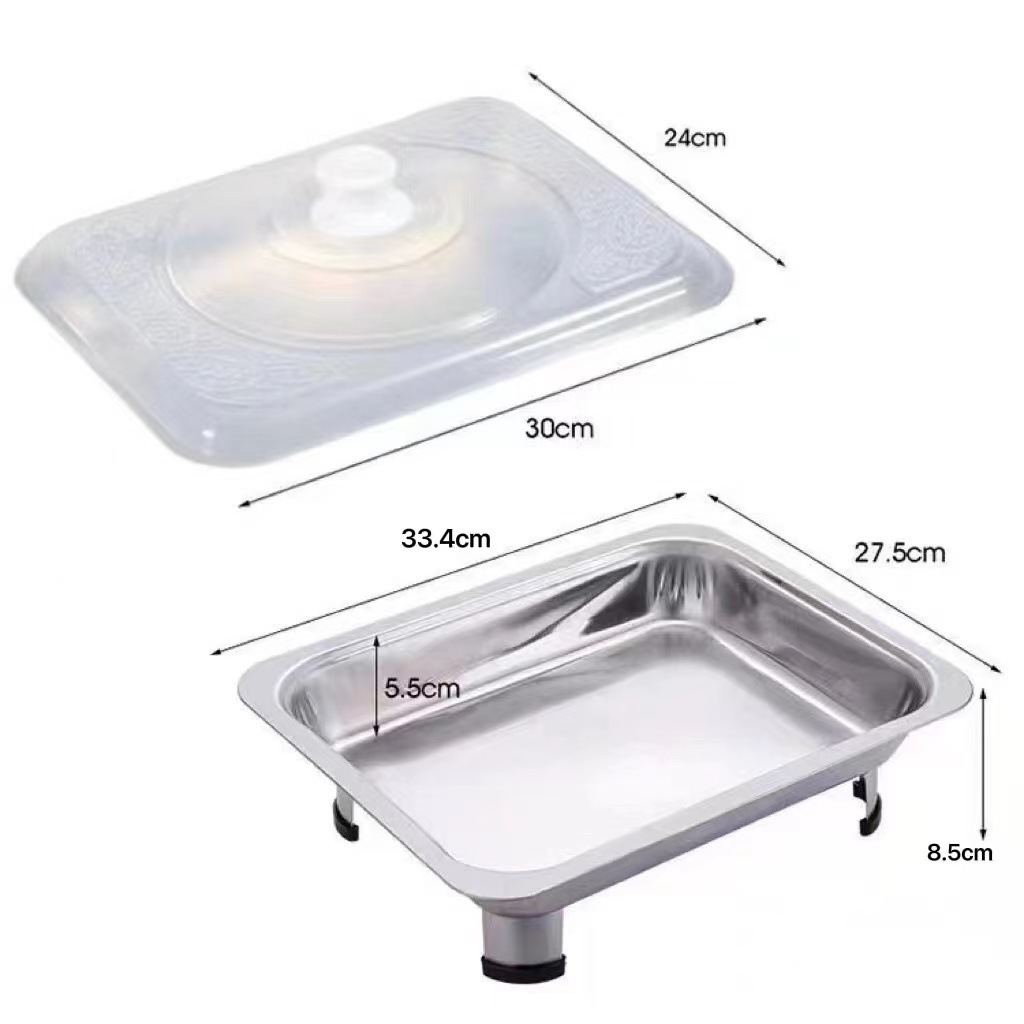 Stainless Steel Buffet Pan 4 Feed Stove Buffet Serving Chafing Dish Food Warmer Tray Chafing Dishes Hot pot