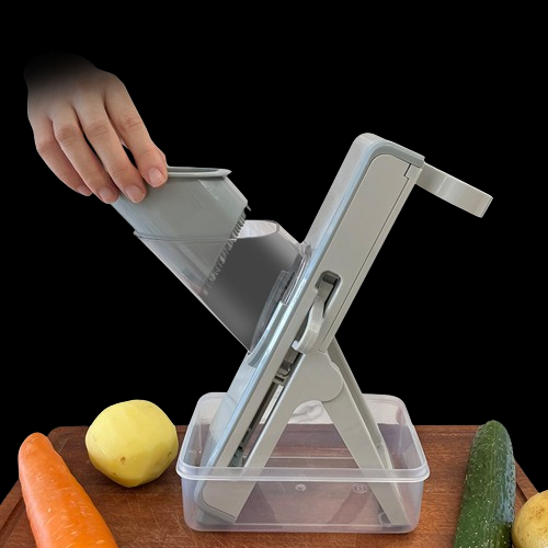 Manual Food Chopper Grater Julienne Mandoline Slicer Cutter with Container