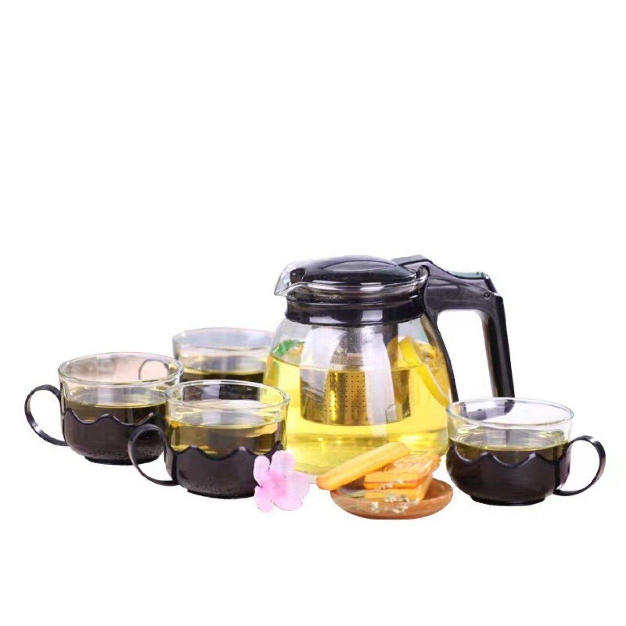 Tea 5-sets Drinking Pot Drink Ware Set CLASSIC Fashionable Coffee & Tea Sets Sublimation Glass Safe Heat Resistant Glass