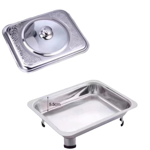 Stainless Steel Buffet Pan 4 Feed Stove Buffet Serving Chafing Dish Food Warmer Tray Chafing Dishes Hot pot