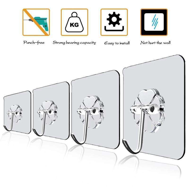 Transparent Strong Self Adhesive Door Wall Hangers Hooks Suction Heavy Load Rack Cup Sucker for Kitchen Bathroom