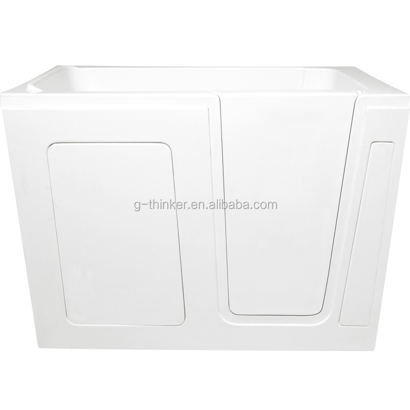 Big large small corner bathroom mini 55 52 48 inch square plastic sitting indoor hot bath tub bathtub shower combo for display