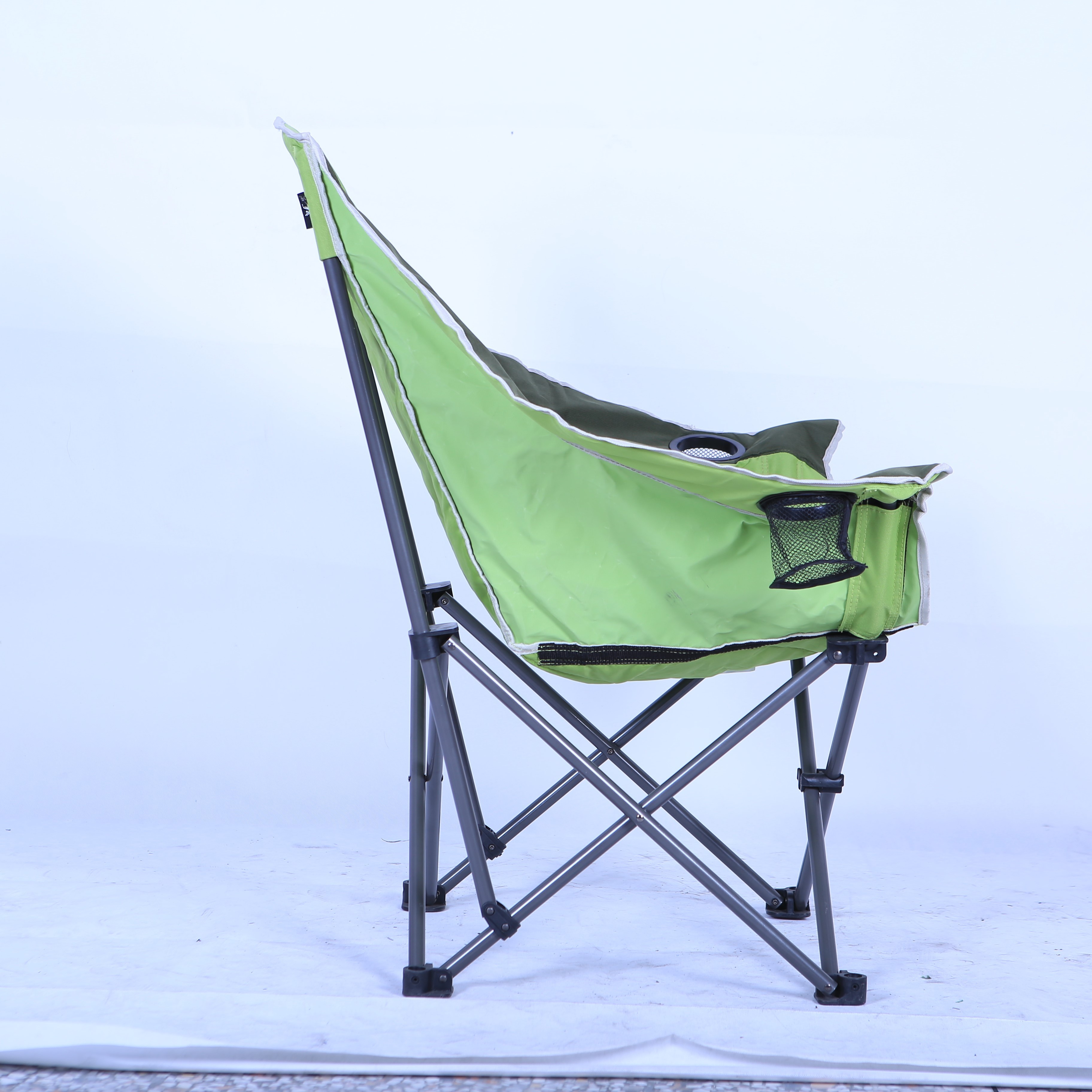 BSCI Wholesale Lightweight Duty Beach Camping Chair Premium Collapsible Aluminium Frame Moon Camping Chairs