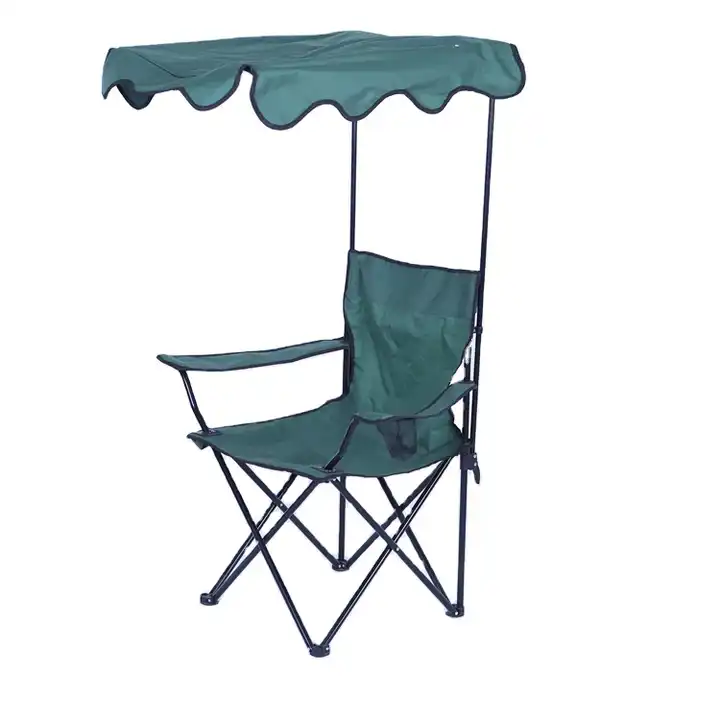 Custom Logo Outdoor Chair 600d Oxford 13/16mm Steel Low Folding Beach Chairs Whit Sunshade Umbrella