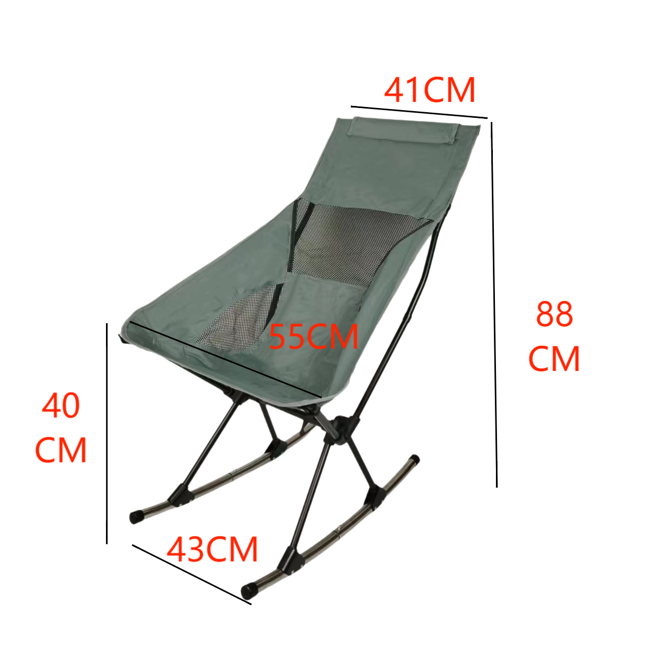 Outdoor Ultralight Camping Rocking Chair Sandy Beach Folding Rocking Chair Portable Fishing Picnic Chair