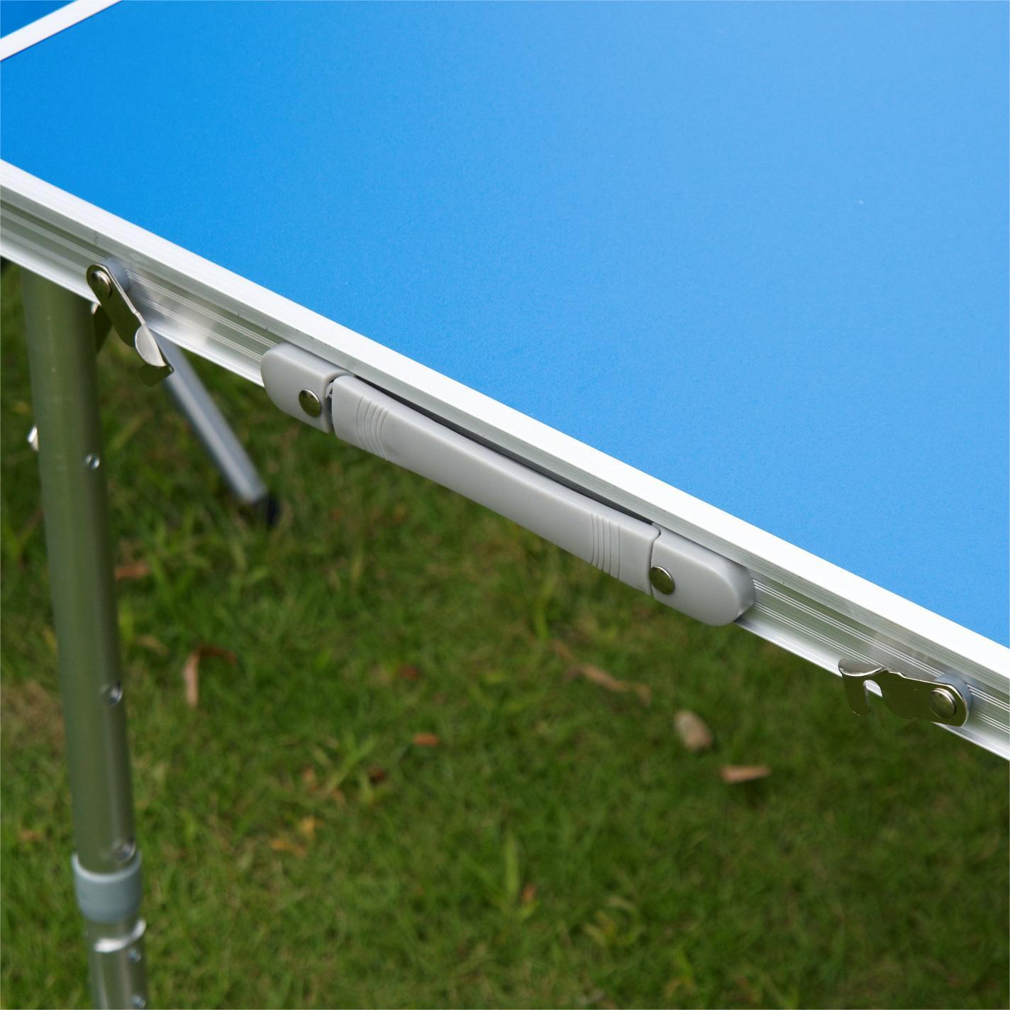 Factory Supplier Wholesale Portable Picnic Table Customized Aluminium Outdoor Folding Dining Table with Umbrella Hole