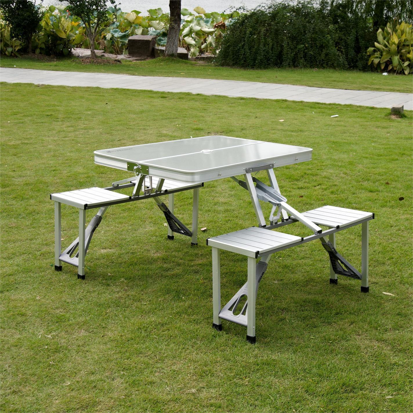 Portable Outdoor Camping Table and Chairs Set 4 Chairs Folding Camping Aluminium Table and Chairs Set