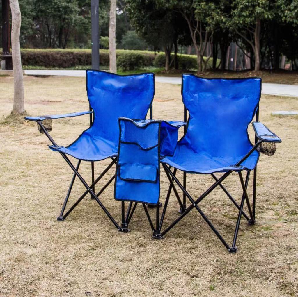 Picnic Ice Bag Double Beach Chair Outdoor with Umbrella Double Cup Holder Folding Double Beach Fishing Camping Chair