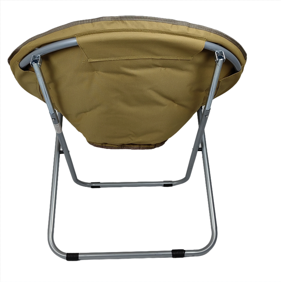 Factory Custom Moon Chair Camping Upholstered Comfortable Foldable Metal Indoor Saucer Chair