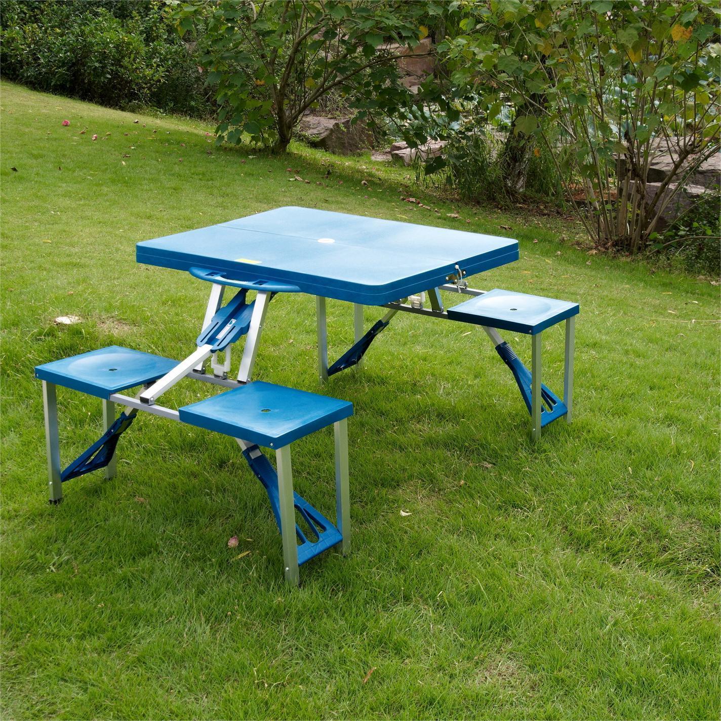 Portable Outdoor Patio Table and Chairs Set 4 Chairs Folding Camping Aluminium Table and Chairs Set