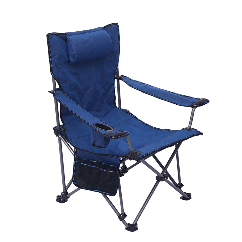 Wholesale Custom Logo Outdoor Ultra Lightweight Folding Camping Beach Chair with Cup Holder and Carrying Bag with Foot Rest