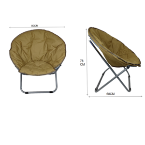 Factory Custom Moon Chair Camping Upholstered Comfortable Foldable Metal Indoor Saucer Chair