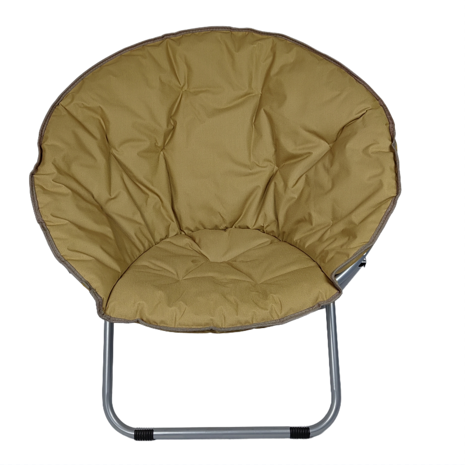 Factory Custom Moon Chair Camping Upholstered Comfortable Foldable Metal Indoor Saucer Chair