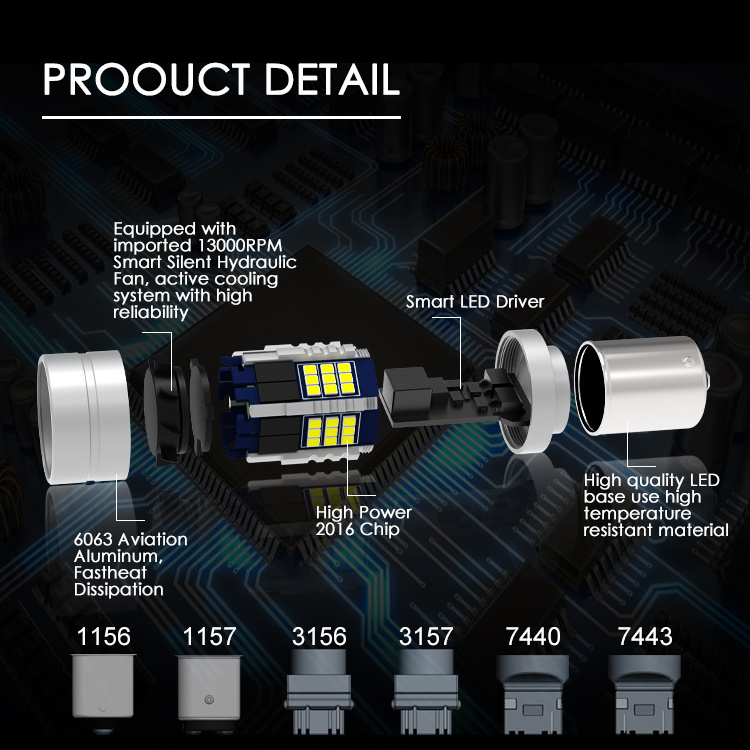 Gview Hot Sale GSC 1156 1157 27w Canbus Car LED 1600lm Error Free Auto Led Light Bulbs No Hyper Flash Signal Brake Tail LED Bulb