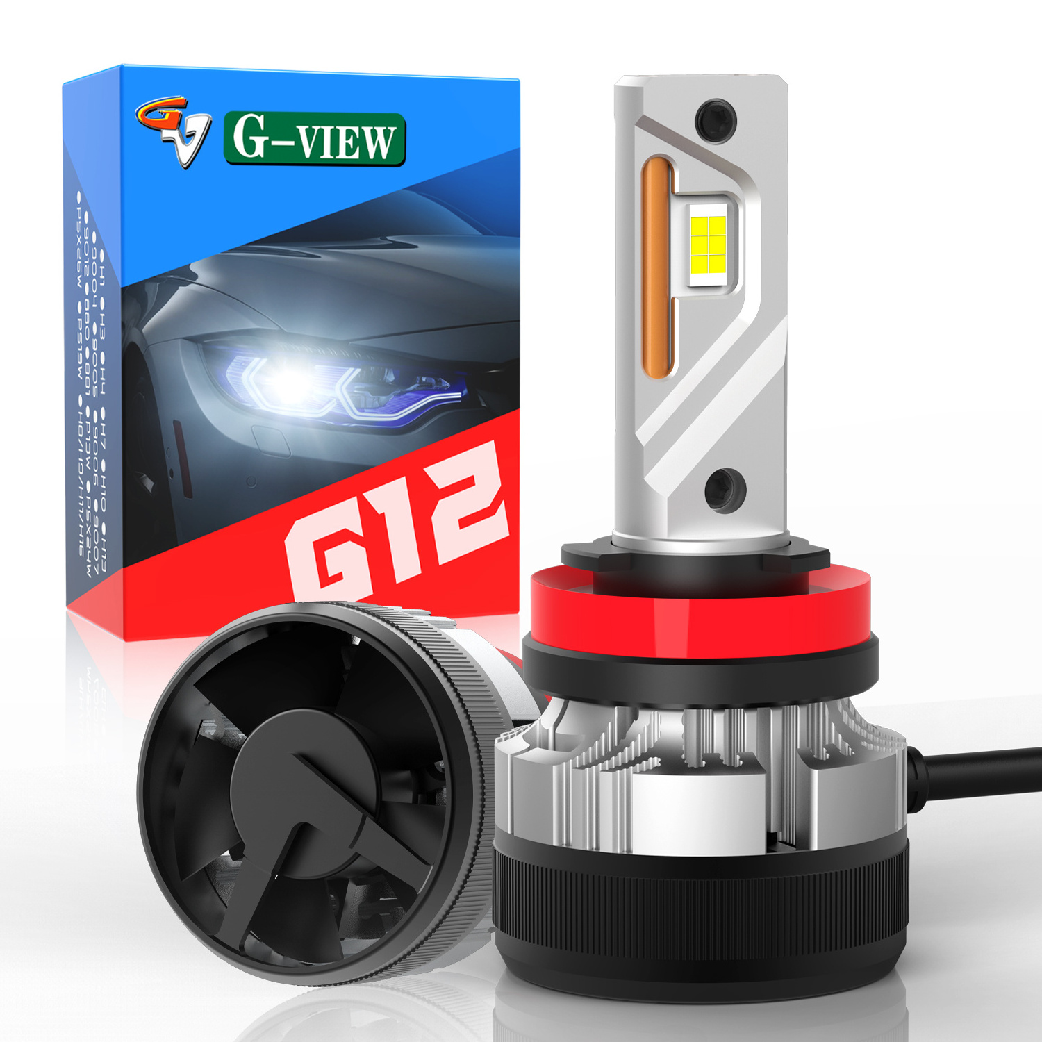 Gview G12 ODM OEM Automotive Light 120W 22000Lm Led Light H8 H11 Car Led Headlight Bulbs