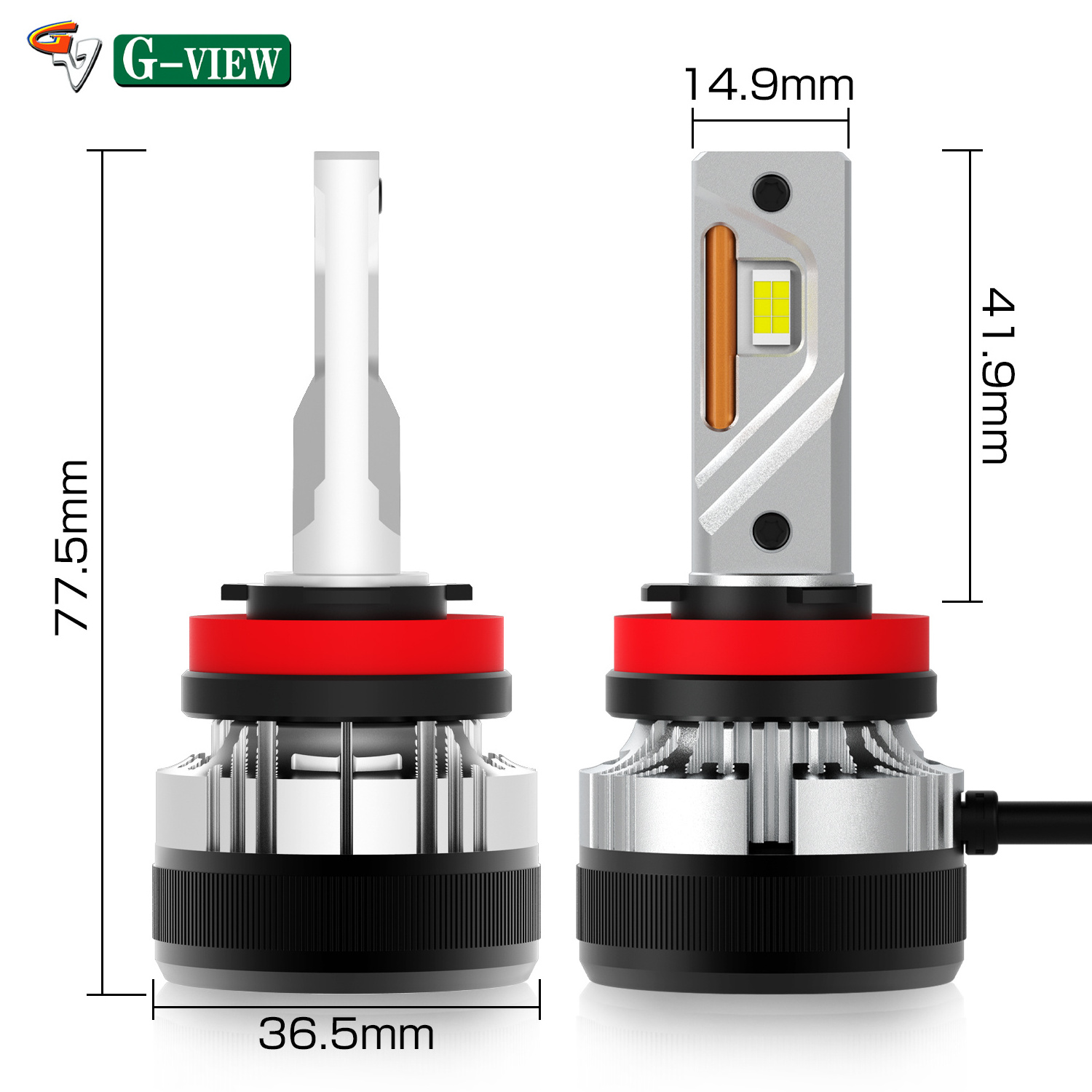 Gview G12 OEM LED Headlight Bulb H1 H3 H4 H7 H8/H11 H16 9005 9006 9012 100W 6500k 22000LMAall In One Car LED Headlights