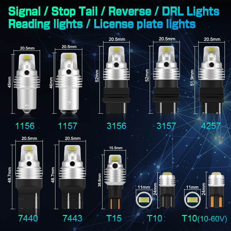 Gview GS Reverse Lights T15 &921 & 912 Auto led Backup W16W Car LED Light Bulbs 6500K White Canbus Error Free CSP 7035