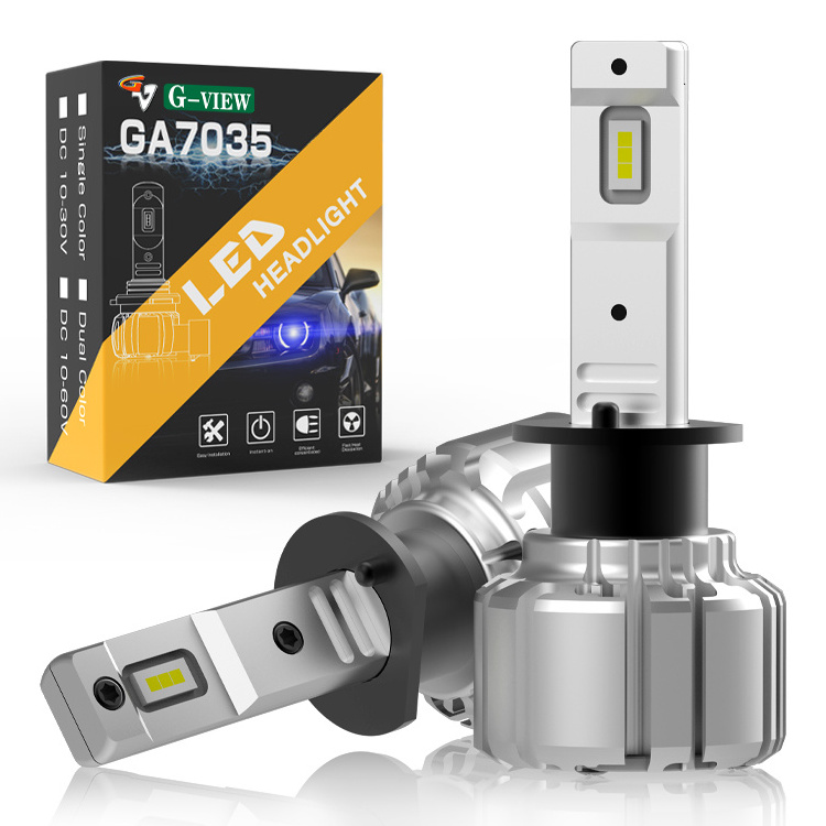 G-View Hot Sale Auto Lighting System GA7035  H3 H4 9005 9006 H1 H8 H9 Super Bright 6000K White H11 LED Headlight Bulb