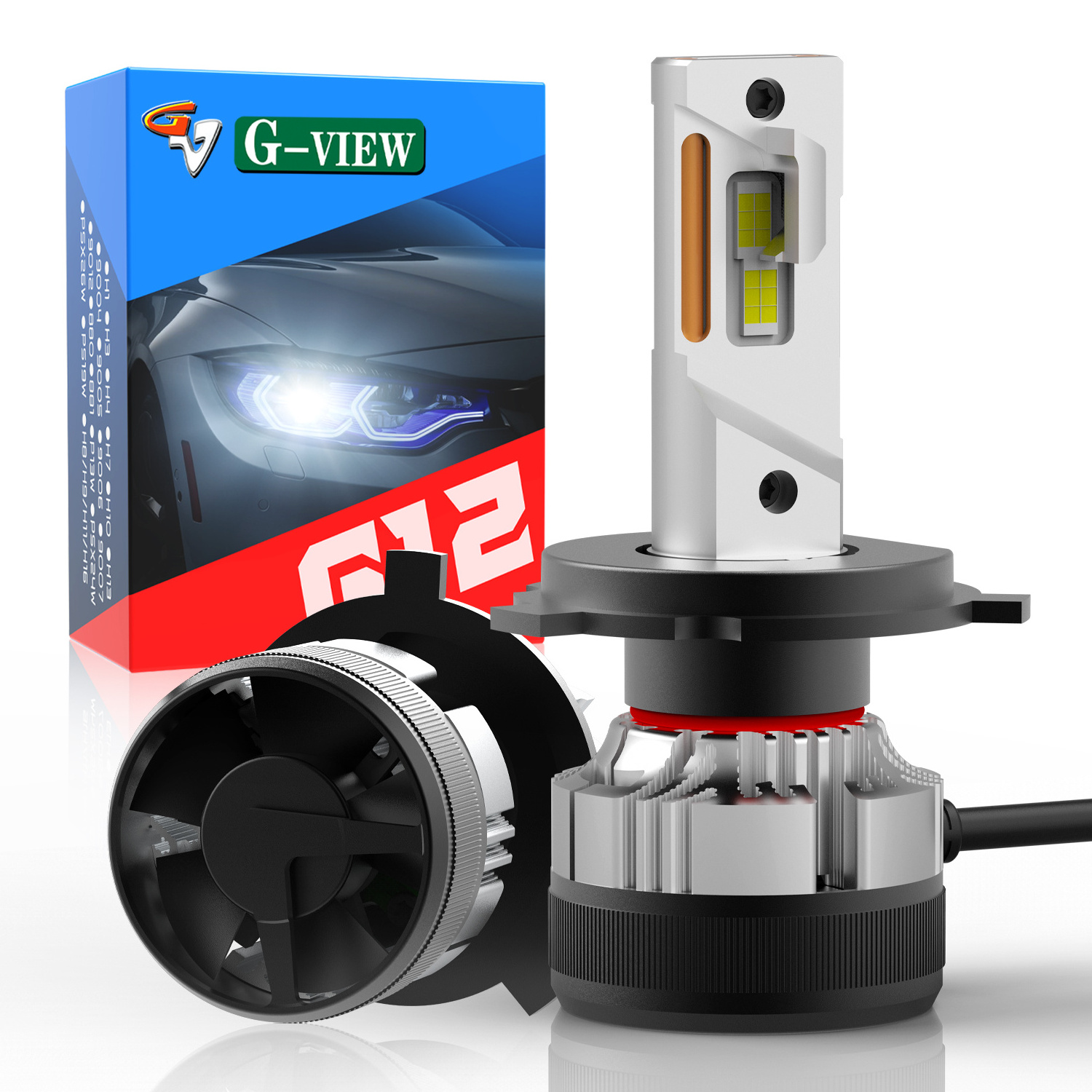 Gview Warm White LED Par Light Car Headlight H7 H16 PSX24w P13w H11 LED Headlight 12000 lm H4 LED