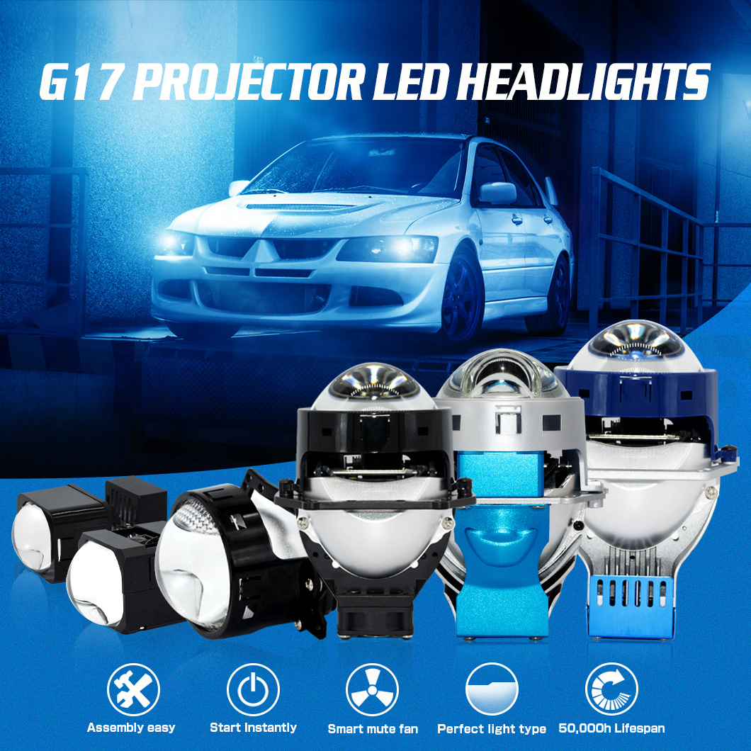 G-View G17 Super Bright 140W 3.0 Inch LED Lens Headlight High Low Beam Projector Bi LED Projector Headlights H4 LED