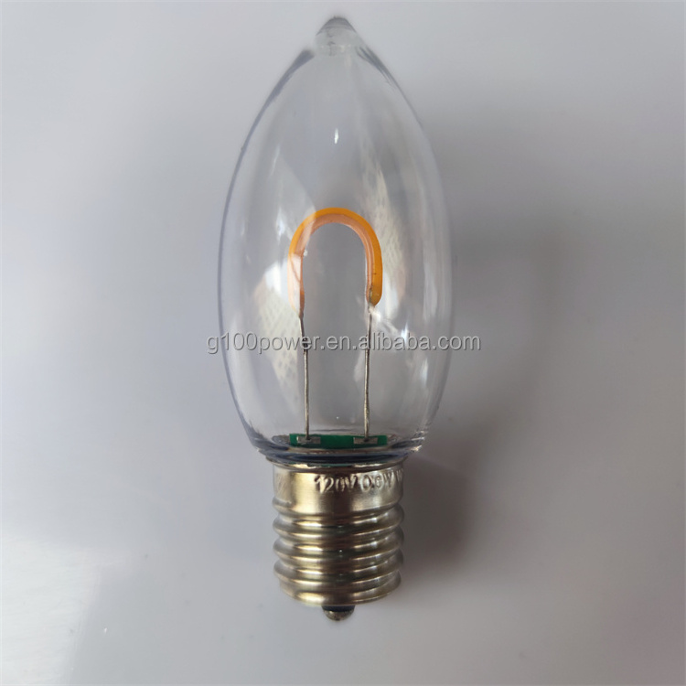 New Arrival C9 LED Curved Flexible Filament Light Bulb Vintage Style Transparent Impact Resistant