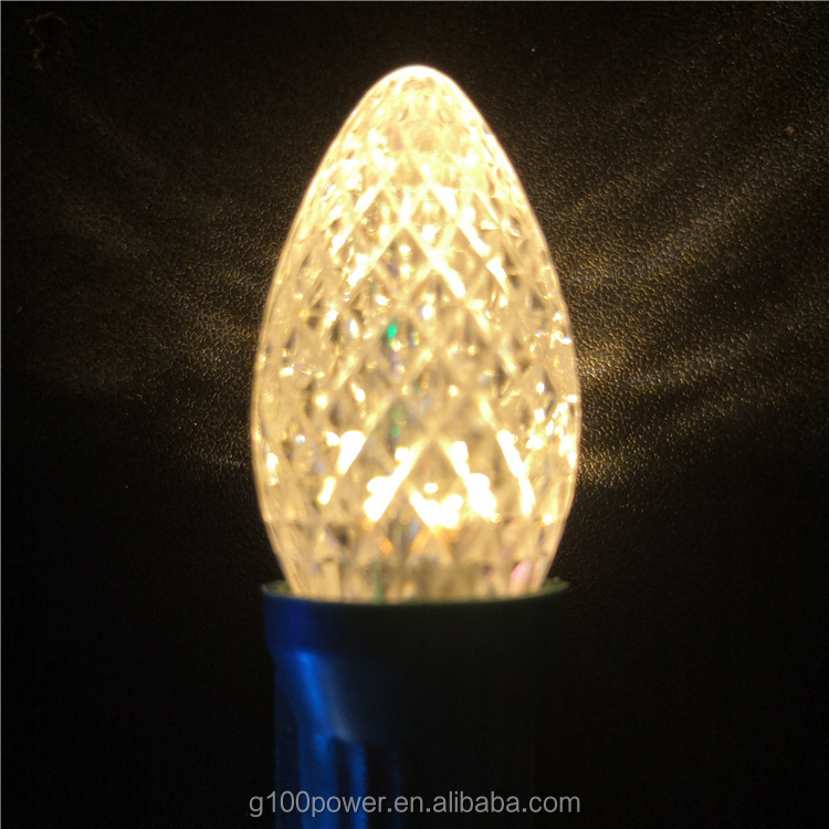 Extra Bright C7 Warm White LED Light Bulbs for Outdoor Christmas Holiday Lighting Decorating