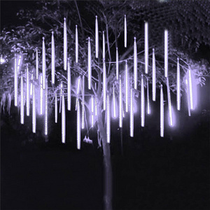 Security LED Meteor Shower Rain Lights 30CM 50CM 80CM 100CM 8 Tube Drop Icicle Snow Falling Rain Light for Wedding Xmas Decor