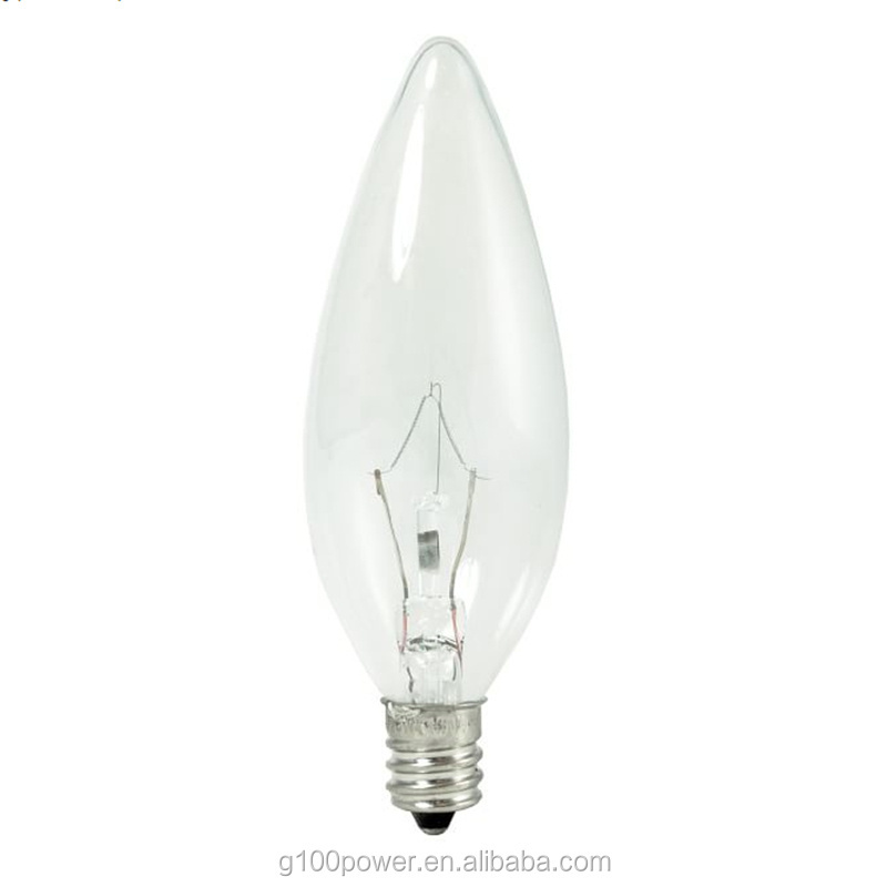 25 Watt B9.5 C32 Chandelier Incandescent Bulb E12 Red