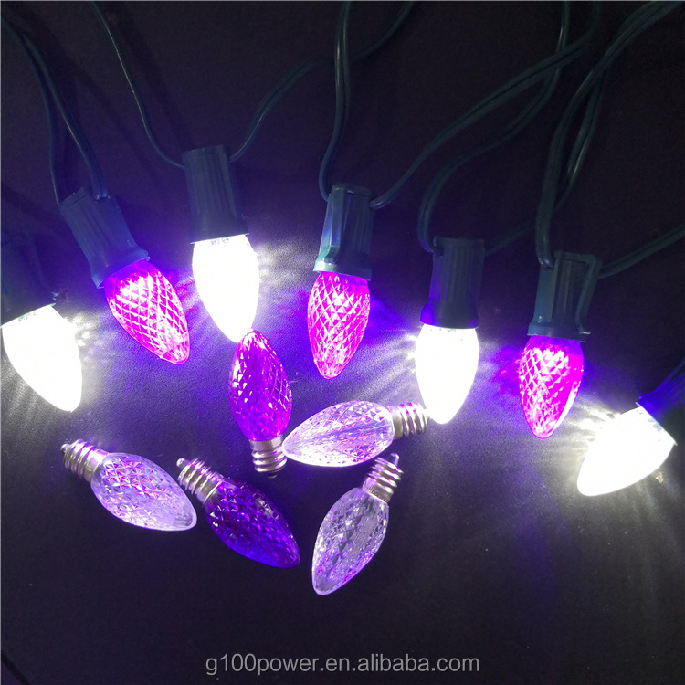 Full Waterproof Commercial Grade Replacement LED C7 Purple Dimmable Lights Bulb For Outdoor String Lights