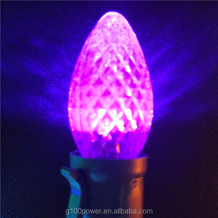 Full Waterproof Commercial Grade Replacement LED C7 Purple Dimmable Lights Bulb For Outdoor String Lights