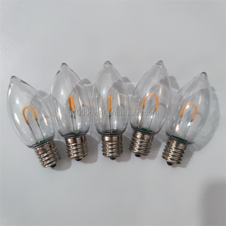 New Arrival C9 LED Curved Flexible Filament Light Bulb Vintage Style Transparent Impact Resistant