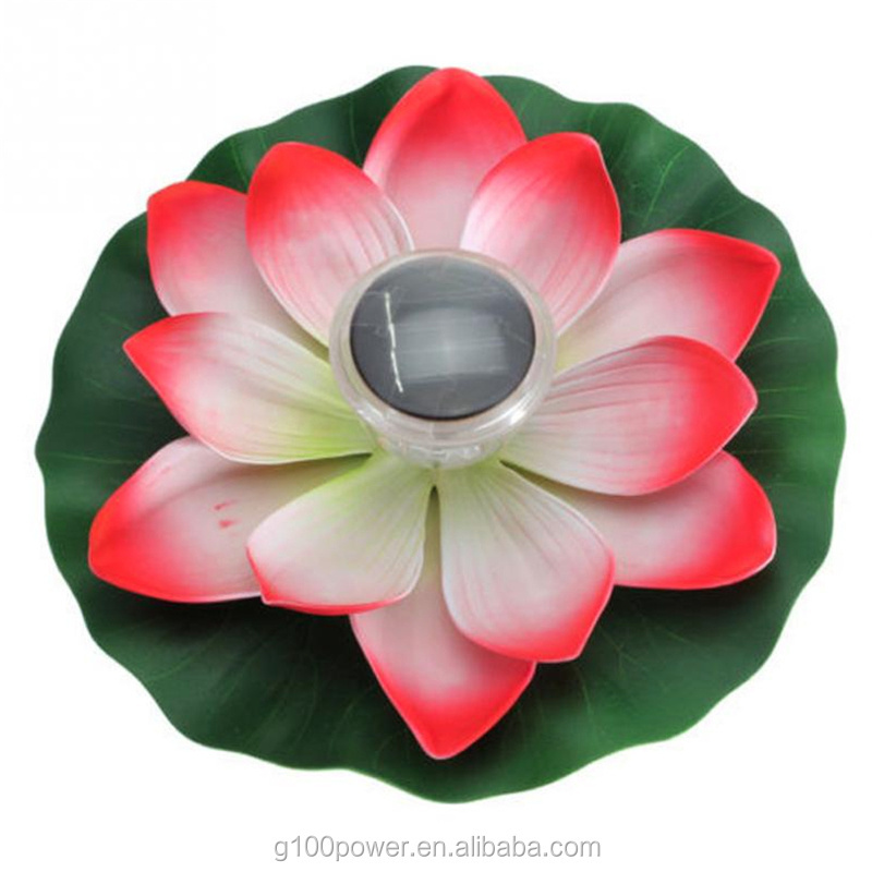 Solar Powered Lamp Multicolor LED Lotus Flower Lamps RGB Waterproof Outdoor Floating Pond Solar Lights for Garden Pool