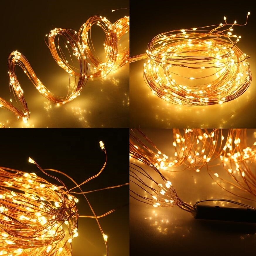 Battery 8 Modes Remote LED Copper Wire Branch String Starry Timbo Fairy Lights for Wedding Events Party Decorations