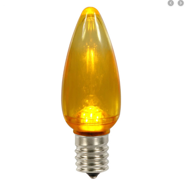 New Arrival C9 Smooth Transparent Yellow LED Bulb For Home Decorations