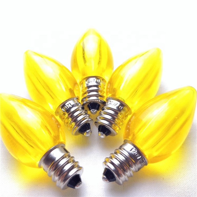 Brightest Yellow C7 Night Light Bulb E12 Candelabra Screw Base Size