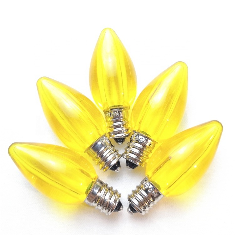 Brightest Yellow C7 Night Light Bulb E12 Candelabra Screw Base Size