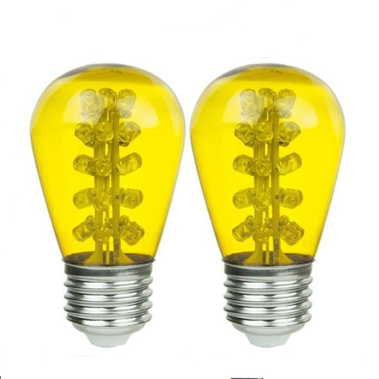 Weatherproof 1 Watt 120V Sign S14 16LEDs E26 Yellow LED Light Bulb For Party Wedding  Events Decor