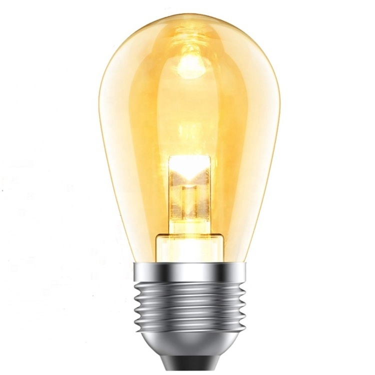 Energy Efficient S14 LED Bulb 1 Watt Transparent Acrylic Shell Perfect for String Lights E26 Starded Base