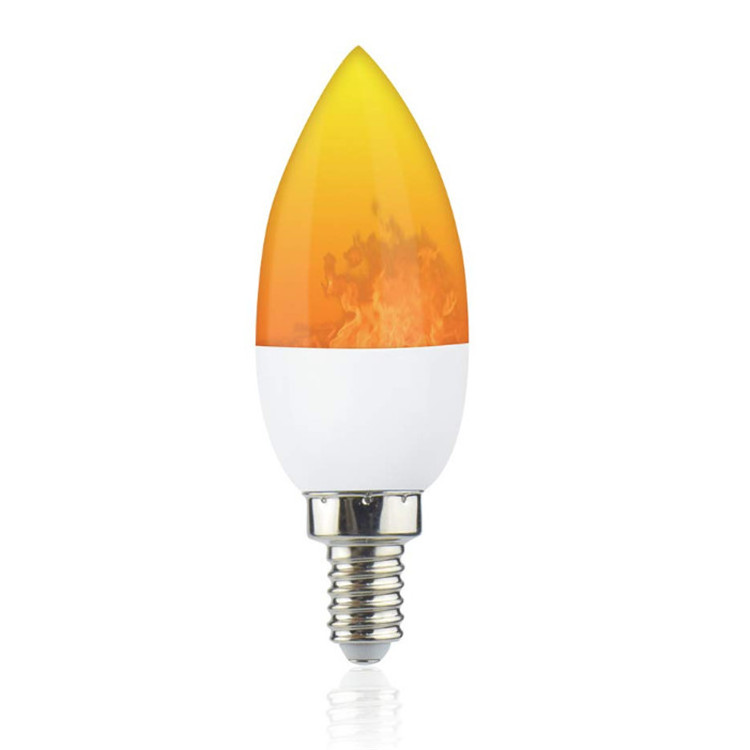 Upgraded 4 Modes Flickering Candle Fire Lamp E12 LED Flame Effect Candelabra Light Bulb