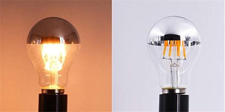 Long lifespan Half Chrome LED Filament Light Bulb 4W Silver Top A60 A19 High CIR 2200K