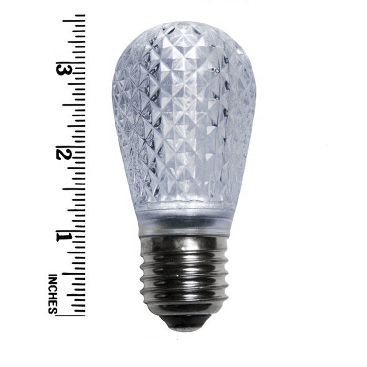 Most Popular Cool White S14 LED Plastic Bulb Faceted Patio String Light Replacement Bulb E26