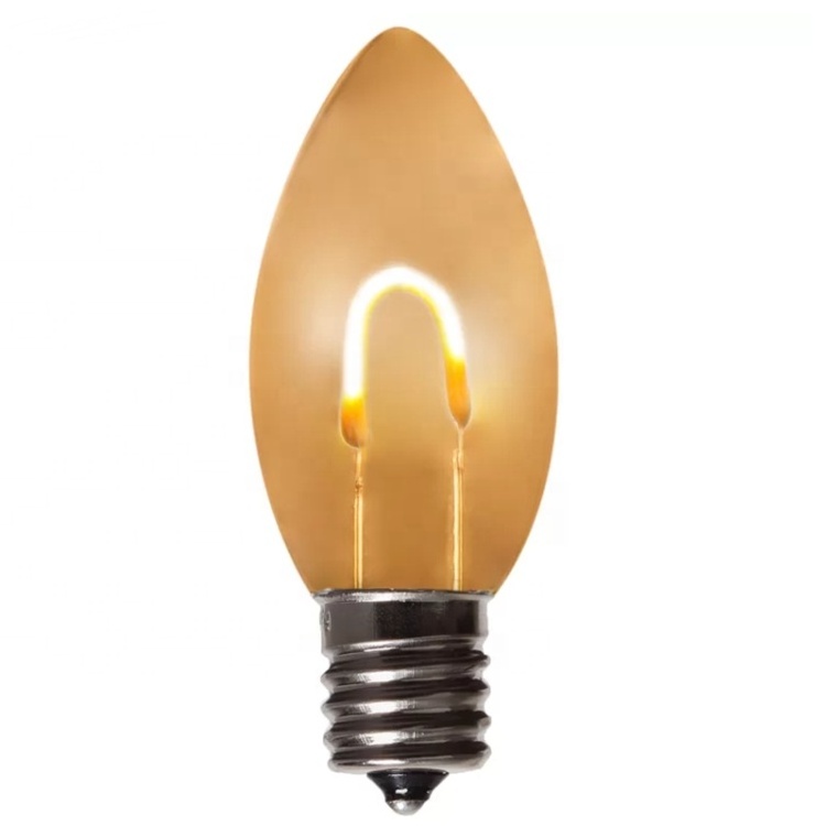 2020 New Arrival C9 LED Flexible Filament Light Bulb Vintage Style Transparent Glass