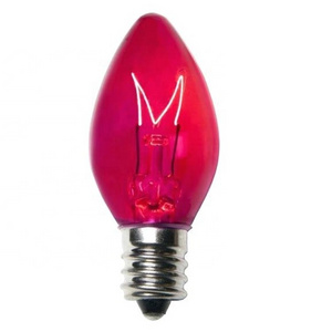 TraditionalTransparent Pink C7 Incandescent Christmas Light Bulb 5 Watts 130V 60HZ